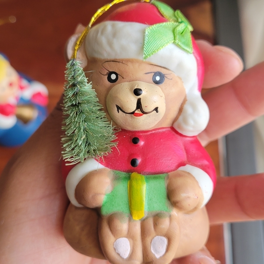 1985 Lot 3 Jasco BearSanta Claus Penguin Boy with Bell Christmas Bells Ornament - Picture 8 of 8
